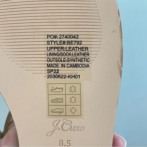 NEW J. Crew Menorca Padded Slingback Leather Flat Sandals Size 8.5 - Picture 6 of 7